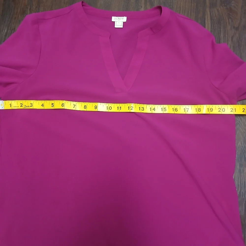 J. Crew Fuchsia V-Neck Bell Sleeve Blouse